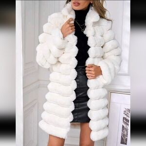 Women's Fashion Solid Color Stand Collar Fluffy Coat, Autumn/Winter